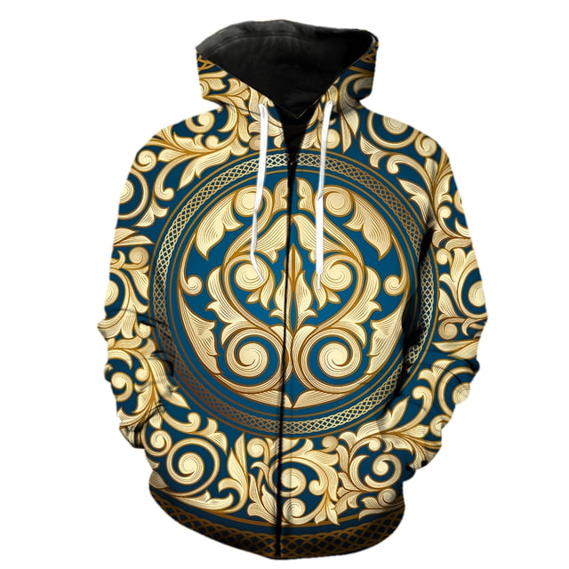 Sudadera con capucha y cremallera con estampado 3D de patrón abstracto para hombre y mujer, sudadera informal de moda, jersey de estilo Harajuku y hip hop, chándal de calle