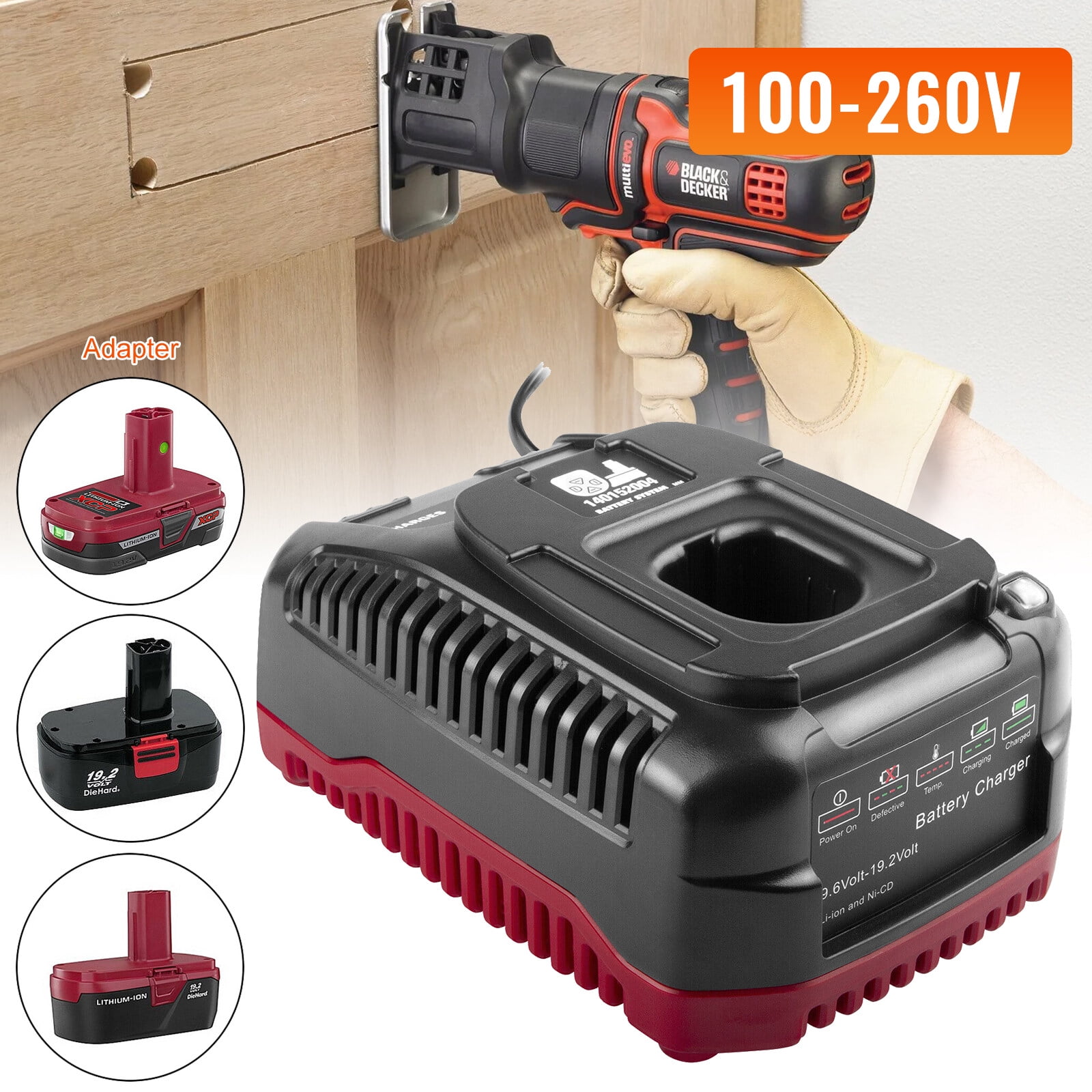 Craftsman 19.2V Fast Charger for C3 Diehard Lithium Ion Ni Cad Battery Walmart