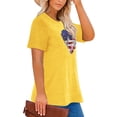 thumbnail image 2 of Anbech Women Heart Graphic Plus Size T-Shirts 4th of July Print Short Sleeves Independence Day Tee Tops, 2 of 4