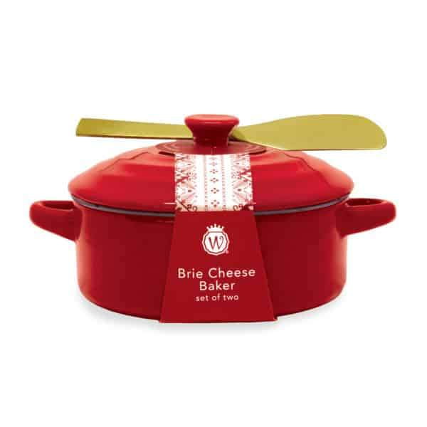 TAG Brie Baker Set Of 2 Red Ceramic Dishes With Spreader | 80oz Stoneware, Dishwasher & Oven Safe 6 thumbnail image