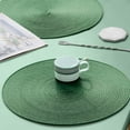 thumbnail image 5 of Round Braided Placemats 15 Inch Round Table Mats for Dining Tables Natural Woven Heat Resistant Place mats Set of 6 (Olive Green), 5 of 12