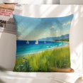 thumbnail image 6 of Sailing boat on the sea Linen toss pillowcase Decoration pillowcase Gift preferred 20x20" Cushion cover 4 set Sofa pillowcase Sofa bedroom living room car, 6 of 8