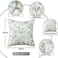 thumbnail image 4 of VOGOL Set of 2 18 x 18 Inches Pillow Covers, Leaves Pattern Perfect Home Decoration for Chair Sofa Bench, Blue, 4 of 8