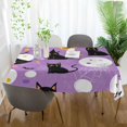 thumbnail image 3 of Yayeee Tablecloths 60" x 60" Rectangle Wrinkle Resistant Party Table Cover, Purple Halloween Pattern, 3 of 8
