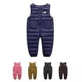 thumbnail image 4 of GYRATEDREAM Infant Toddler Baby Winter Snow Pants Down Puffer Warm Overall Boys Girls Zip up Snowsuit Windproof Fleece Lined for 6 Months-5 Years, 4 of 5
