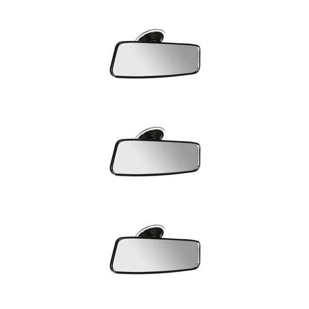 Sidaley Car Interior Rear View Mirror ABS with Rotation Suction Accessories Mirrors Rearview Plastic Cup Adjustable Observation Negro 3piezas