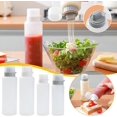 thumbnail image 2 of Botella de condimento para cocina doméstica, botella de salsas transparente a escala con tapa, botellas de condimentos de plástico transparente, dispensador para ketchup, aderezo para ensaladas,, 2 of 6