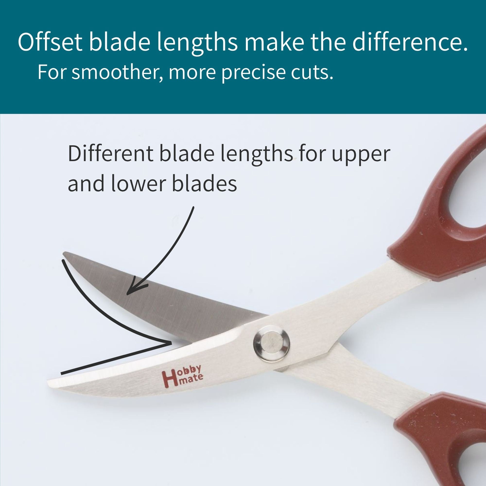 Japanese Leather Scissors, Stainless Steel Blades, Rubber Cutting Shears for Leather Craft, Office, Home, and Tailoring, 7.1"