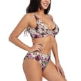 thumbnail image 2 of Rocae Rose Flowers for Bikini Set for Women Two Piece Sexy High Swimsuits Split Crossover Bikini XX-Large, 2 of 9
