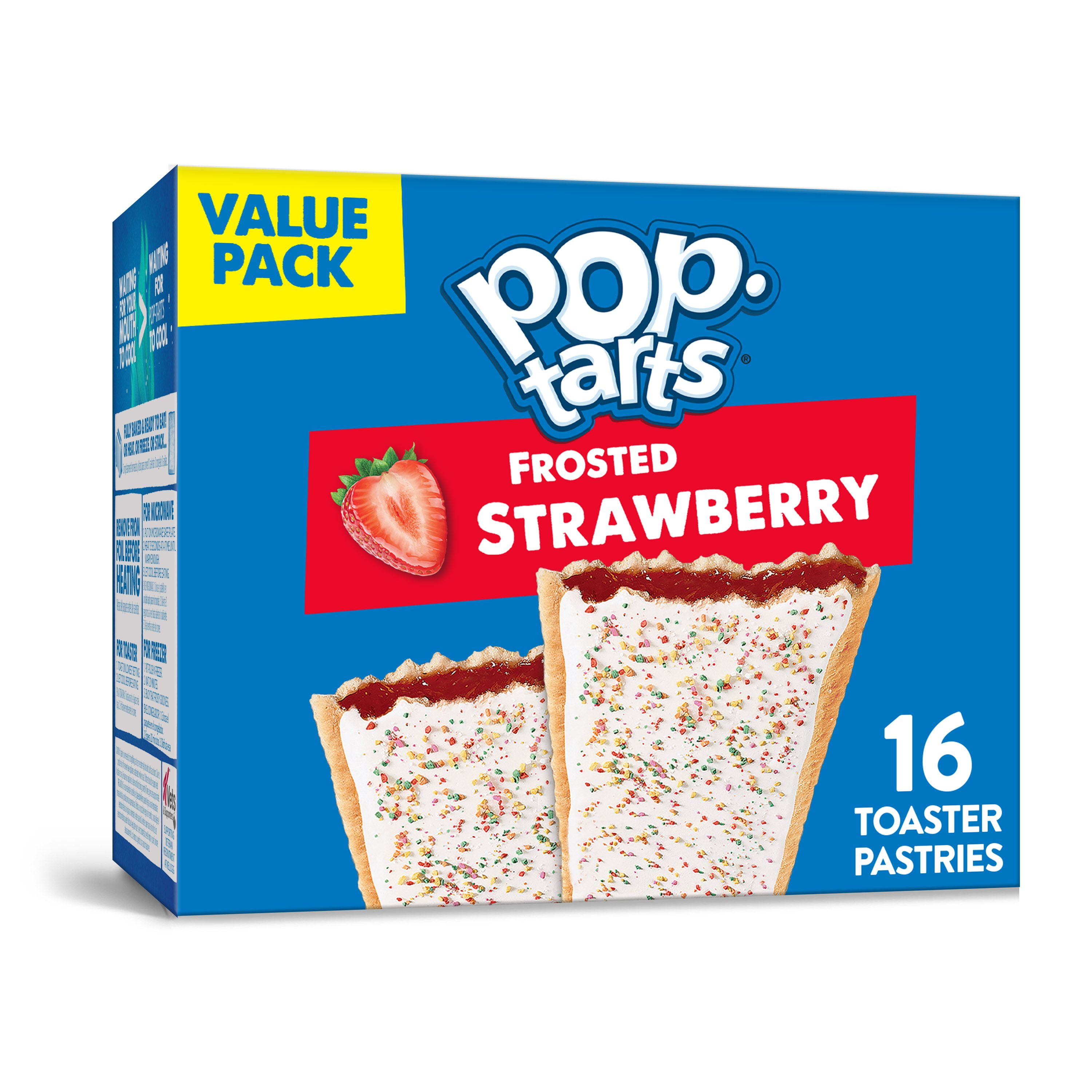 Pop Tarts Toaster Pastries Breakfast Foods Frosted Strawberry 27oz Box 16 Toaster Pastries Walmart Com