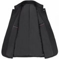 thumbnail image 3 of SWSMCLT Men's Long Sleeve Casual Jackets & Coat Button Down Single Breasted Windbreaker Lightweight Slim Fit Fall Top Winter Mock Neck Fashion Black X-Small, 3 of 5