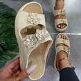 thumbnail image 6 of Slippers for Women,Trendy Slippers For Casual Wear Stylish Open Toe Design With Wedge Heel For Summer Activities Perfectly Paired,Womens Slippers,Beige,8.5, 6 of 7