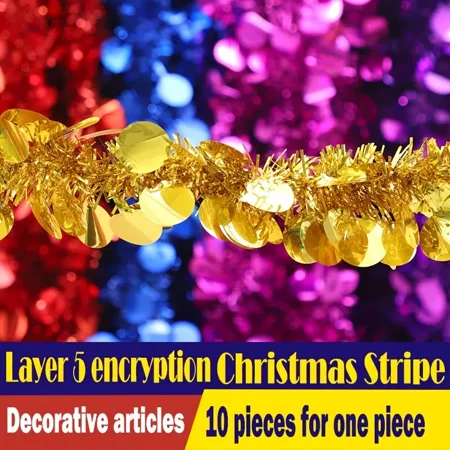 

10pcs Christmas Decoration Pull Flower Color Garland Shopping Mall Shop Kindergarten Decoration Top Strip Ribbon Annual Meeting Party Scene Layout Christmas Pendant