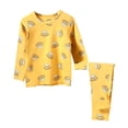 thumbnail image 1 of Ediodpoh Vêtements de Nuit pour Enfants Mode Décontractée Imprimée Haut à Manches Longues et Pantalon Vêtements de Maison Ensemble de Pyjama Confortable Filles Pyjamas Jaune 5-6 Ans, 1 of 4