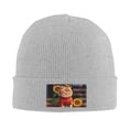thumbnail image 2 of XMXT Winter Casual Beanie Hats for Men Women, Vintage Sunflower Cat Print Unisex Adult Cap Warm Daily Knit Hat Skull Caps, Gray, 2 of 9
