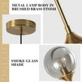 thumbnail image 4 of KCO Lighting Modern Smoke Gray Pendant Light Vintage Globe Hanging Lamp for Bedroom, 4 of 9