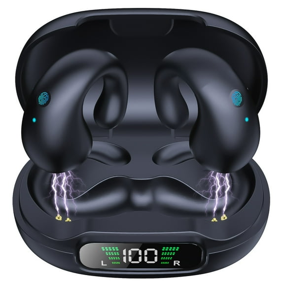 Bluetooths Earbuds, 3D HiFi Stereo Over Ear Headphones with Charging Case, Touch Control Wirelessly Earphones Noise Reduction for Workout Running Gym