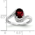 thumbnail image 2 of 14K White Gold Oval Garnet And Diamond Bypass Ringsize 7 (Width 1.8 To 2.5) - Jbsp, 2 of 5