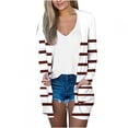 thumbnail image 2 of Cárdigan de mujer, moda, estampado, casual, manga larga, cárdigan, blusa de poliéster para mujer, 2 of 6