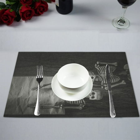 Still Life Table MYPOP Still Life With Human Skull Kitchen Table Mat Placemats for Dining Table 12x18 inches ()