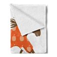 thumbnail image 2 of Horse Soft Flannel Fleece Throw Blanket, Illustration of Cyclist Horse Riding a Bicycle and Wearing Orange Outfits, Cozy Plush for Indoor and Outdoor Use, 50" x 70", Brown Orange Black, by Ambesonne, 2 of 5