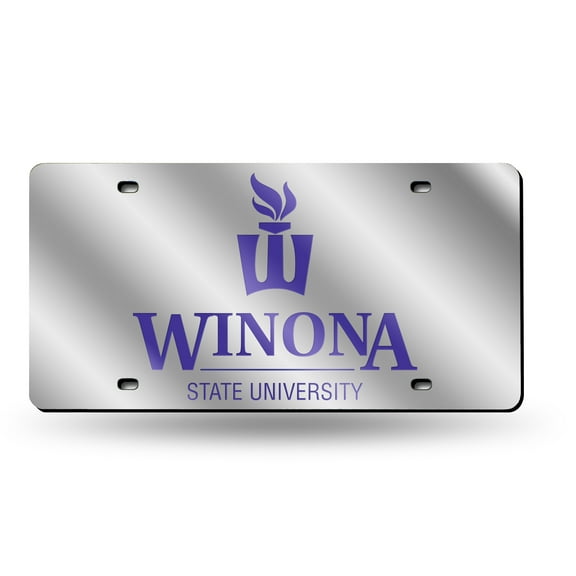 Winona State NCAA Warriors Acrylic License Plate Laser Tag
