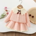 thumbnail image 2 of Zshosam Teen Girl Clothes Fall Toddler Girl Fall Clothes Baby Turtleneck Solid Knitted Pullover Top A-Line Button Mini Skirt Set Girls Oufits Size 1T 2T,(Pink 1-2 Years), 2 of 4