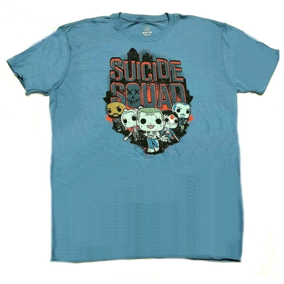 Funko Pop Men's Suicide Squad Blue T-Shirt (XL)