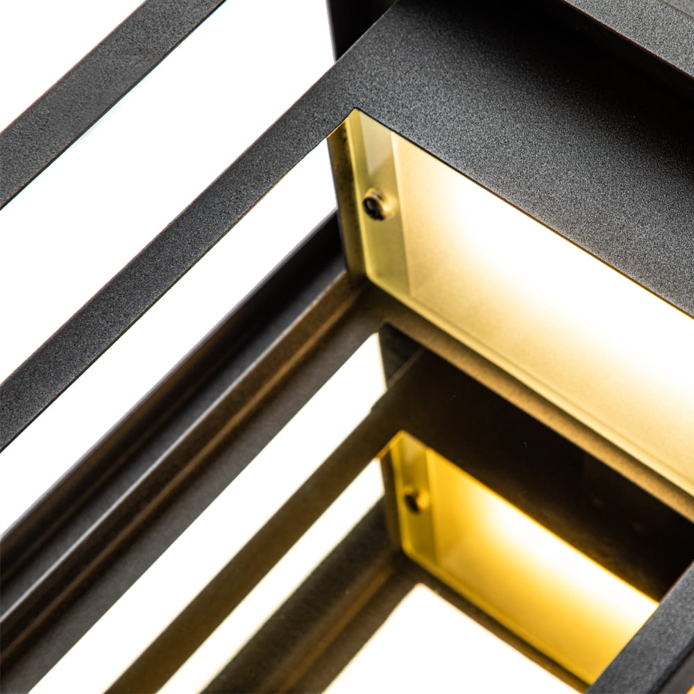 Black Gold Outdoor Led Wall Sconce, 9 Watt Integrated Led, with No Glass