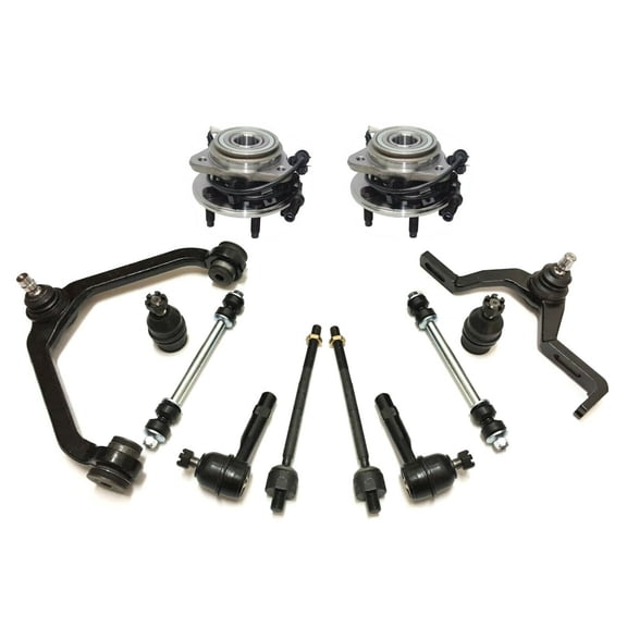 12 Pc Kit 4WD 2-Pc Design w/ Torsion Bar Suspension Only Upper Control Arm Wheel Bearing Tie Rod Ends Sway Bars Fits select: 2002-2009 FORD RANGER, 1995-2001 FORD EXPLORER