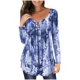 thumbnail image 1 of Cameland Ladies' Casual Printed Button Up Long Sleeved Round Neck Pullover Top, 1 of 5