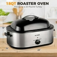 thumbnail image 6 of Roaster Oven 20 Quart, Electric Roaster Oven, Turkey Roaster Oven Electric with Self-Basting Lid, Removable Pan and Rack, Full-Range Temperature, Powerful 1450W Stainless Steel Roaster Oven, White, 6 of 13