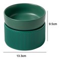 thumbnail image 2 of Elevated Cat Food Bowl Widen Raised Cat Food Dishes for Protecting Spine, Reliefing Whisker Fatiguegreen, 2 of 6