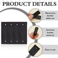 thumbnail image 4 of 50 Sets PU Leather Clothing Blank Labels with Iron Rivets 1.77x0.47 inch Black Rectangle Leather Tags Clothing Handmade Embossed Tag Embellishment DIY Accessories, 4 of 6