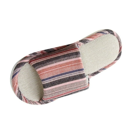 

Youmylove Women Slide Slippers Summer Casual Home Cat Pattern Linen Flip Flops Indoor Slipper Shoes Stylish Female Cozy Daily Walking