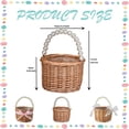 thumbnail image 3 of Wicker Rattan Flower Girl Basket, Pearl Handle Flower Basket for Wedding, Handmade Natural Rattan Basket for Home Decor And Petal Scattering, 1 Bamboo Flower Basket, 3 of 9