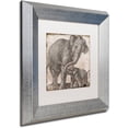 thumbnail image 2 of Trademark Fine Art "Elephant 2" Canvas Art by Color Bakery White Matte, Silver Frame, 2 of 4