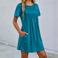 thumbnail image 6 of jtjvou Swimsuit Coverup for Women 2026 Short Sleeve Bathing Suit Cover Ups Beach Summer T-Shirt Dresses with Pockets Sky Blue L, 6 of 8