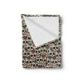 thumbnail image 2 of Sugar Skull Soft Flannel Fleece Blanket, Creepy Head Bones with Paisley Floral Patterns Flowers Day of the Dead Art, Cozy Plush for Indoor and Outdoor Use, 50" x 70", Cream Green Red, by Ambesonne, 2 of 5