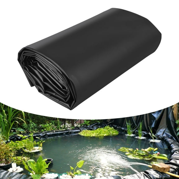 TROPOW Pond Liner 10X13FT LLDPE Pond Liners, 20 Mil UV Resistant Preformed Pond Liner Easy Cutting, Pond Liner for Natural Outdoor Ponds, Waterfall, Fish, Koi Pondsand Water Garden (Black)