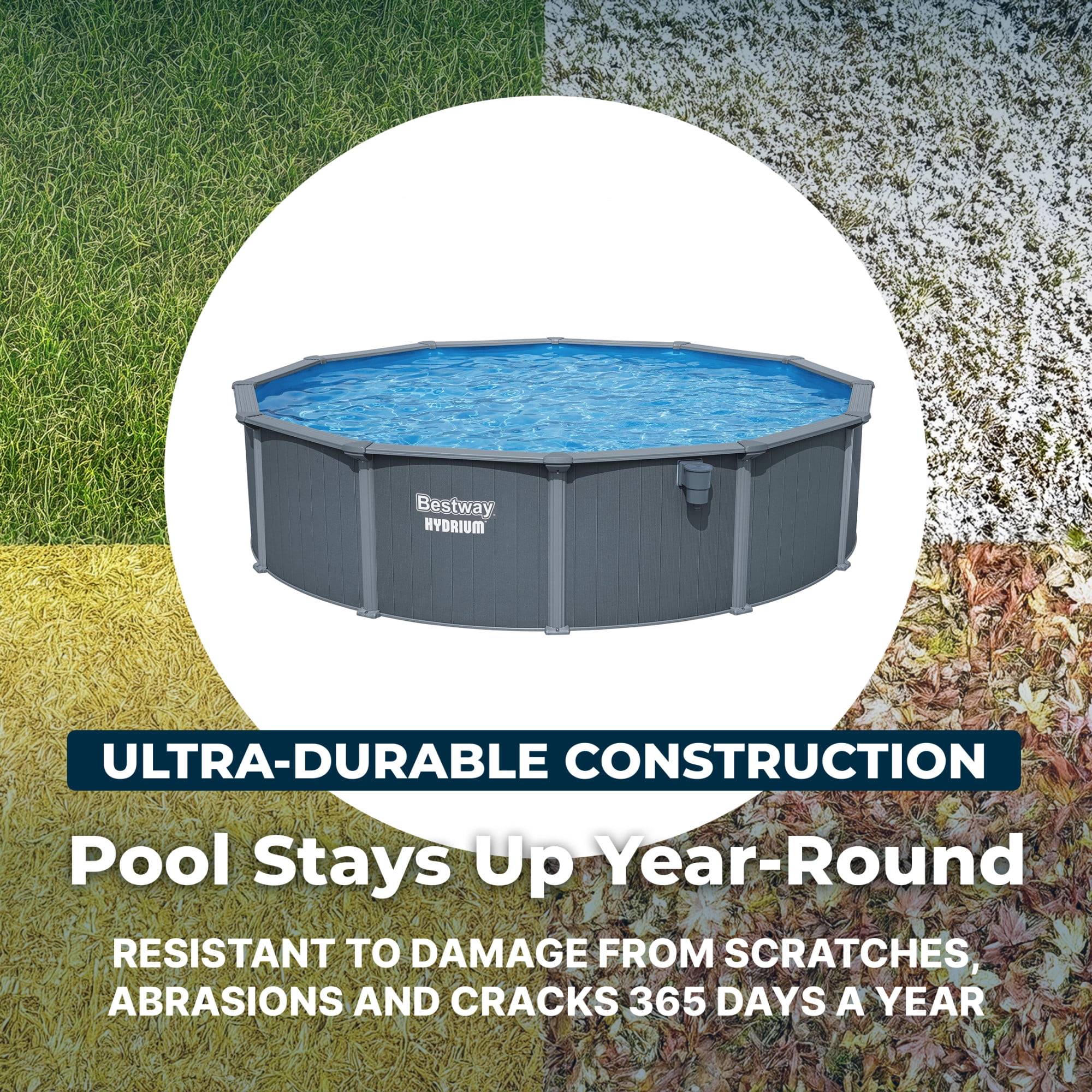 Bestway Hydrium 18' x 52" Steel Side Wall Above Ground Pool w/ Sand Pump & Accessories