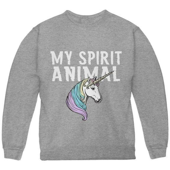 My Spirit Animal Unicorn Youth Sweatshirt Storm Grey YLG