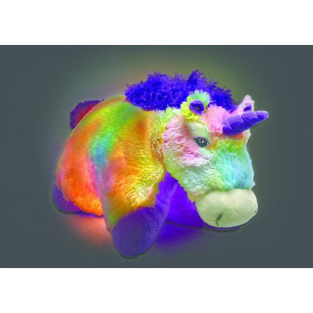 Glowing Unicorn Pillow: A plush unicorn that emits a rainbow of light.