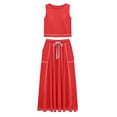 thumbnail image 5 of Gamivast Summer Sets Women 2 Piece Outfits Sleeveless Tank Top & Midi Skirt Casual Streetwear Contrast Binding Stitching Vacation Matching Suit, 5 of 8