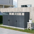 thumbnail image 3 of Garbage Bin Shed Stores 3 Trash Cans Metal Outdoor Bin Shed for Garbage Storage,Stainless Galvanized Steel, Bin Shed for Garden Yard Lawn, 3 of 8