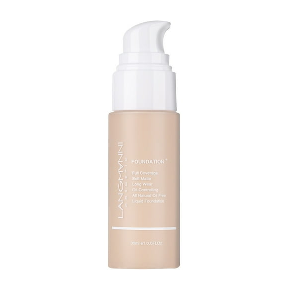 RKSTN Foundation Langmanni/Longmani Press Liquid Foundation Matte Oil Mask Liquid Foundation European And American Makeup,30ml Lightweight & Medium Coverage Foundation