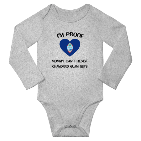 

I m Proof Mommy Can t Resist Chamorro Guam Guys Baby Long Sleeve Bodysuits (Gray 18 Months)