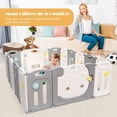 thumbnail image 4 of Parque para Niños Costway Centro de Actividad 16 Paneles Plegables Regulable Gris, 4 of 9