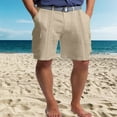 thumbnail image 2 of HCNTES Men's Classic fit Walkshorts Elastic Waistband with Multi Pocket Daily Wear Walking Summer Outfit(Khaki,3XL), 2 of 8