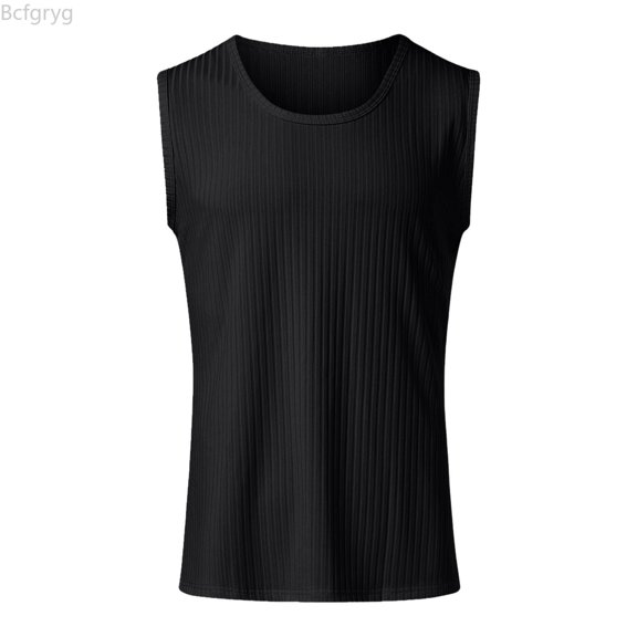 Bcfgryg Men's Sleeveless Wide Shoulder Tank Top For Summer Fitness Sports And Casual Wear Mens Casual Vest Black XXXXL